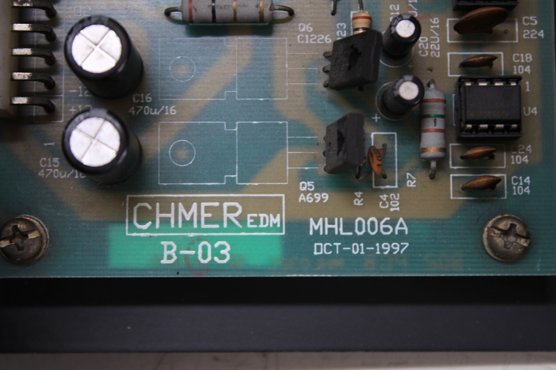 Placa Controladora Charmilles MHL006A Rev. B-03 (1997) - Detalhes | Charmilles CHM-MHL006A-1997