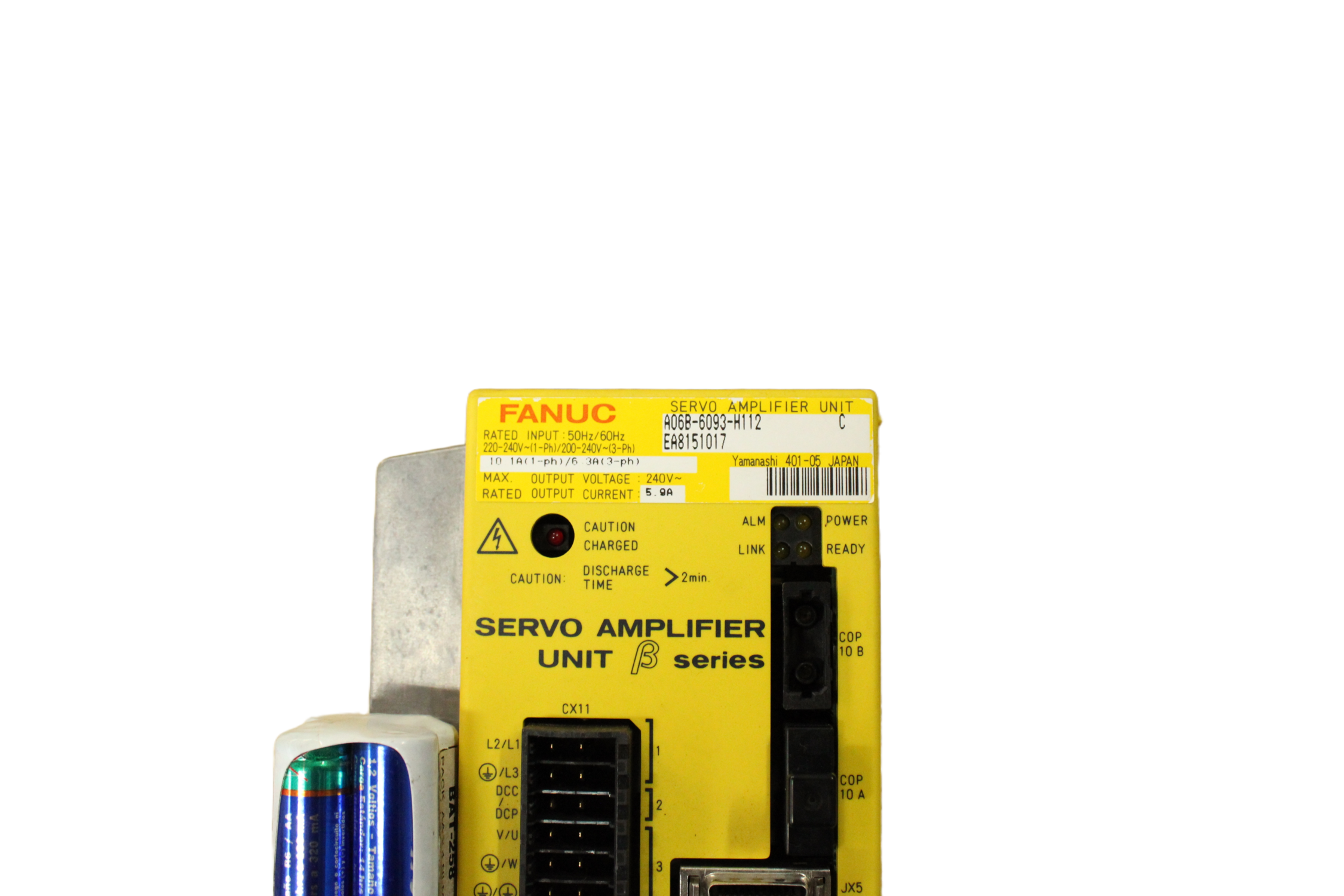 Servo Amplifier FANUC β series A06B-6093-H112 (5.0A) - Vista Superior | Fanuc A06B-6093-H112