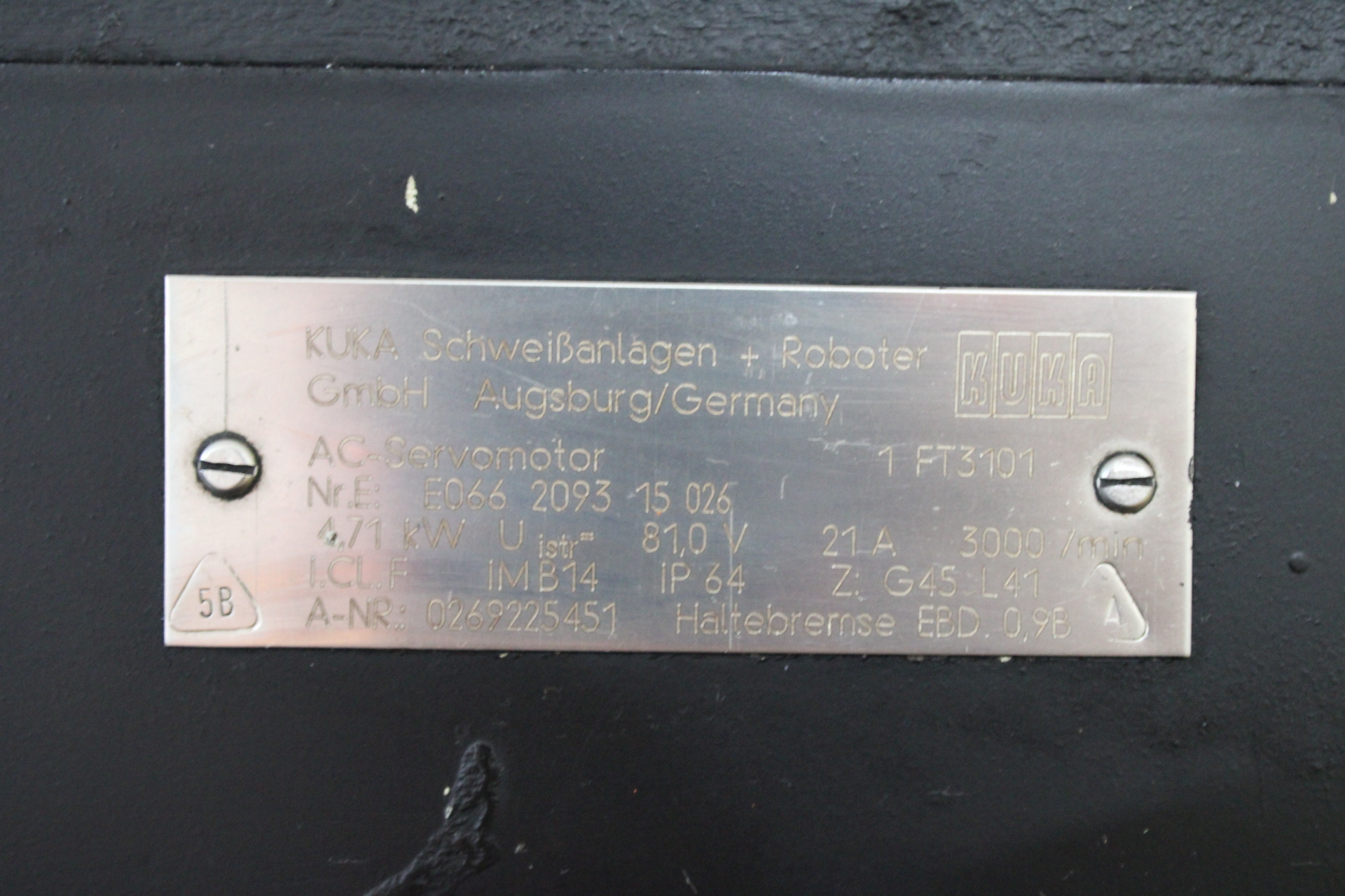 KUKA AC-Servomotor 1FT3101 - Vista Superior | KUKA E066 2093 15 026