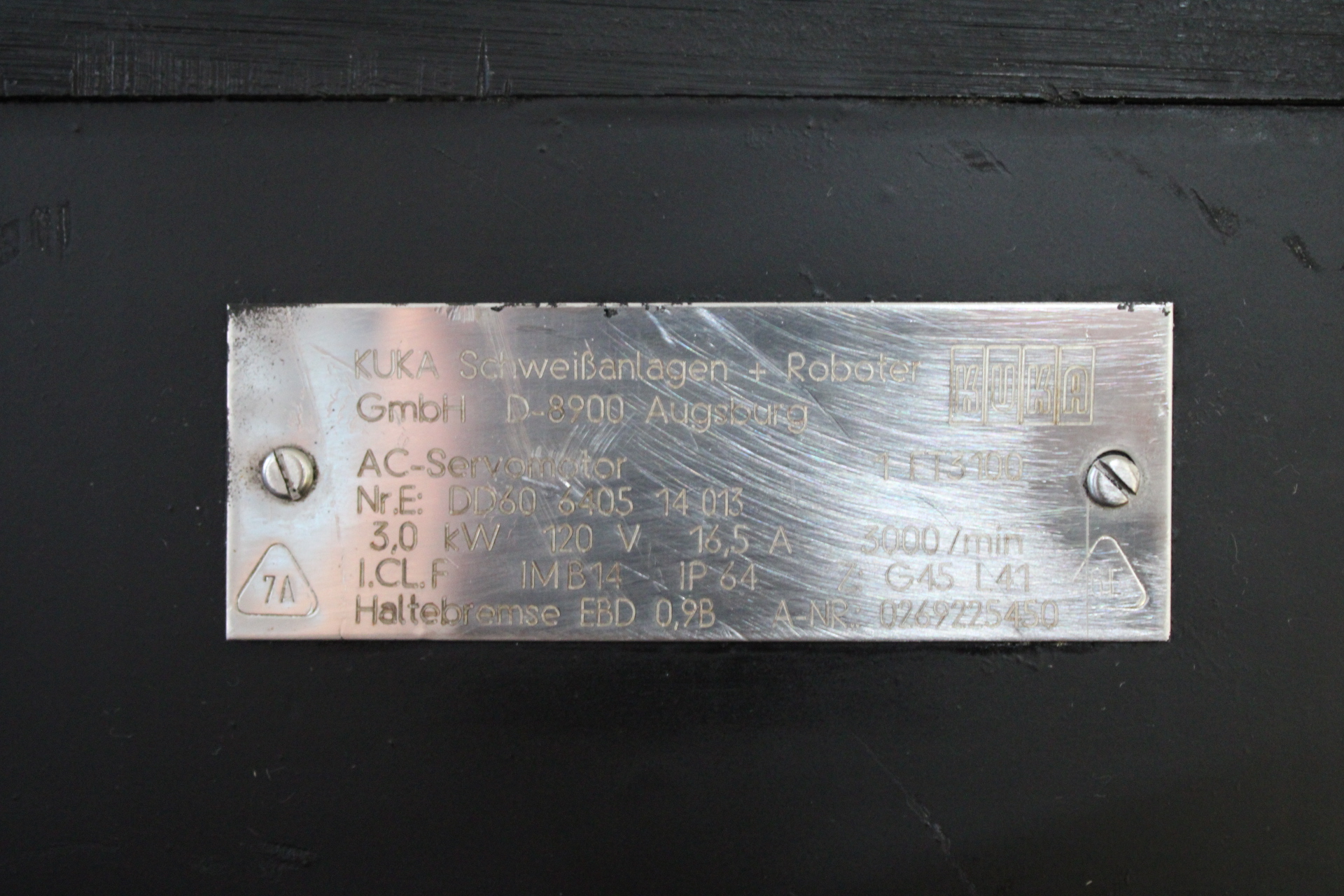 KUKA AC-Servomotor 1FT3100 - Vista Traseira | KUKA  D830 5405 14 015