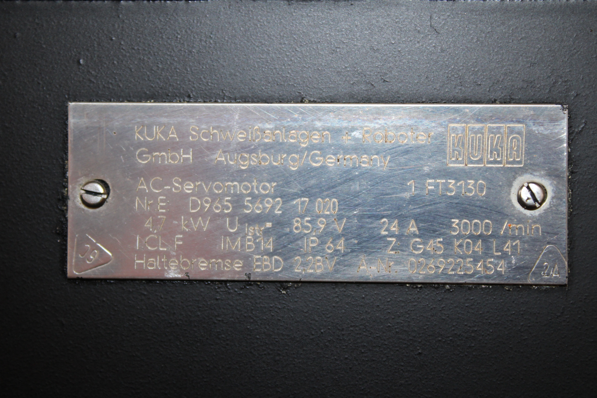 KUKA AC-Servomotor 1FT3130 - Vista Superior | KUKA D965 5692 17 020