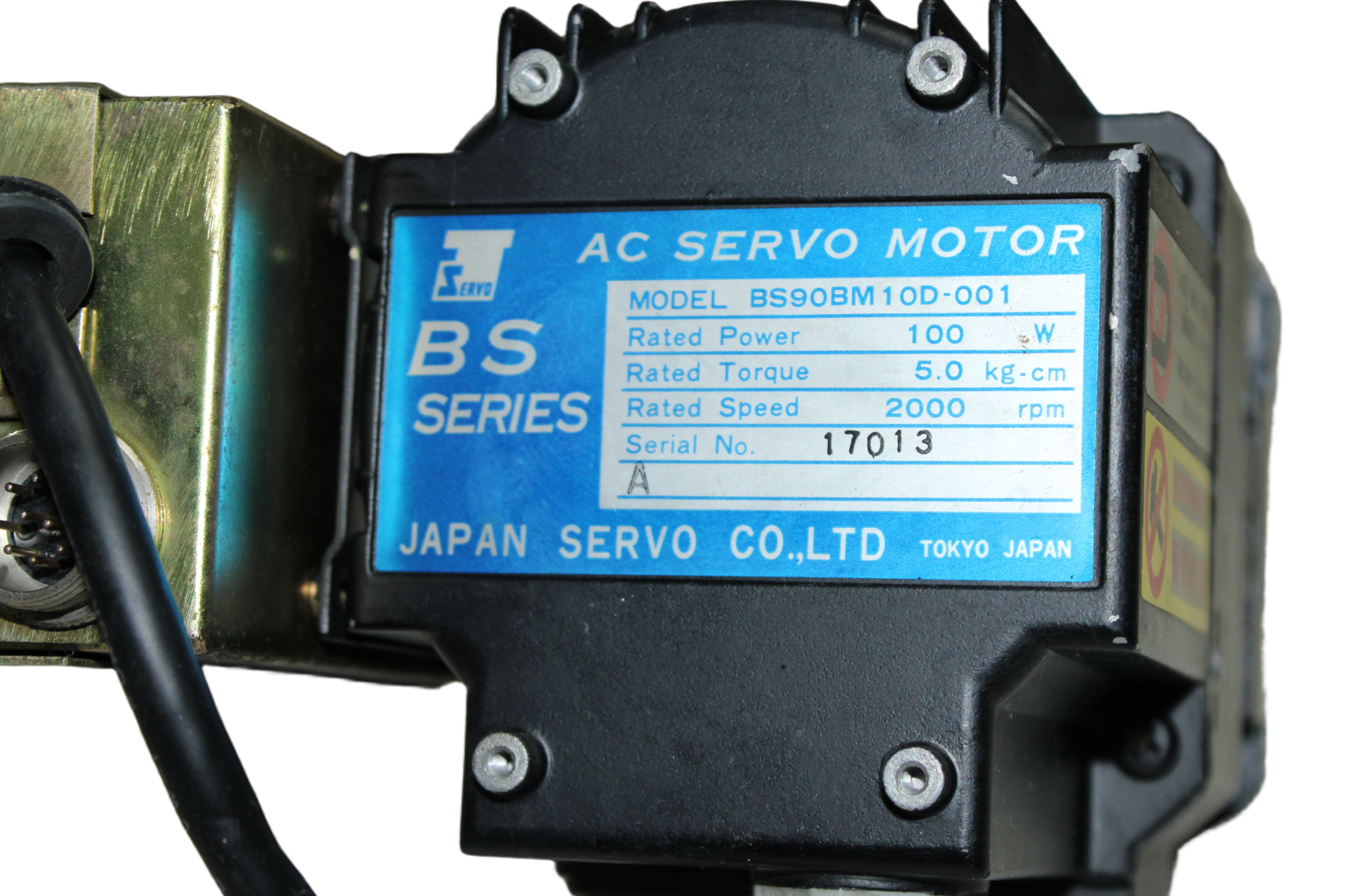 Servo Motor BS90BM10D-001 - 100W 2000rpm - Detalhes | Japan Servo Co., Ltd. BS90BM10D-001