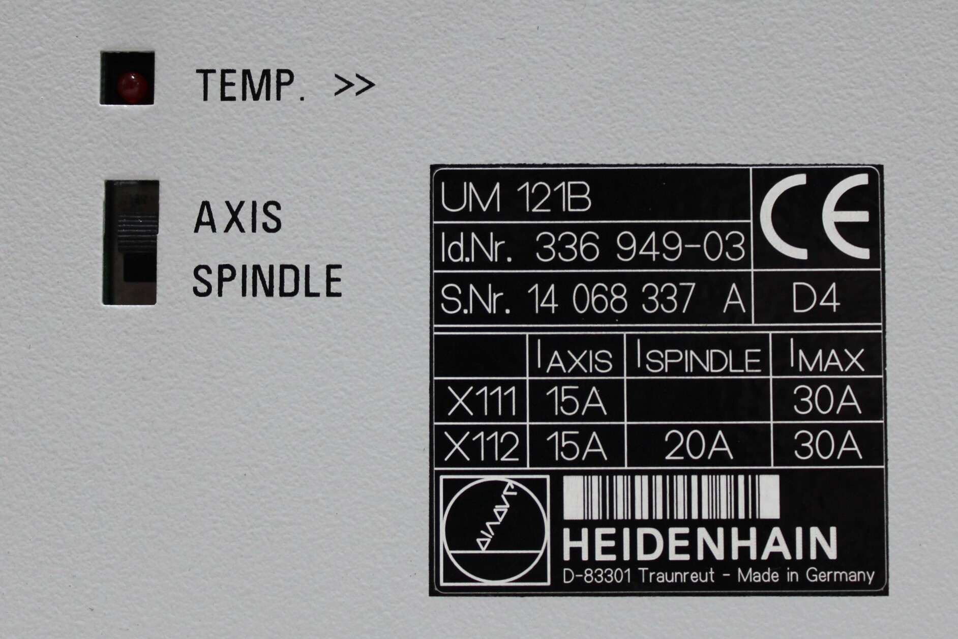 Servo Drive Heidenhain UM 121B - Vista Lateral | Heidenhain UM 121B - 336 962 03