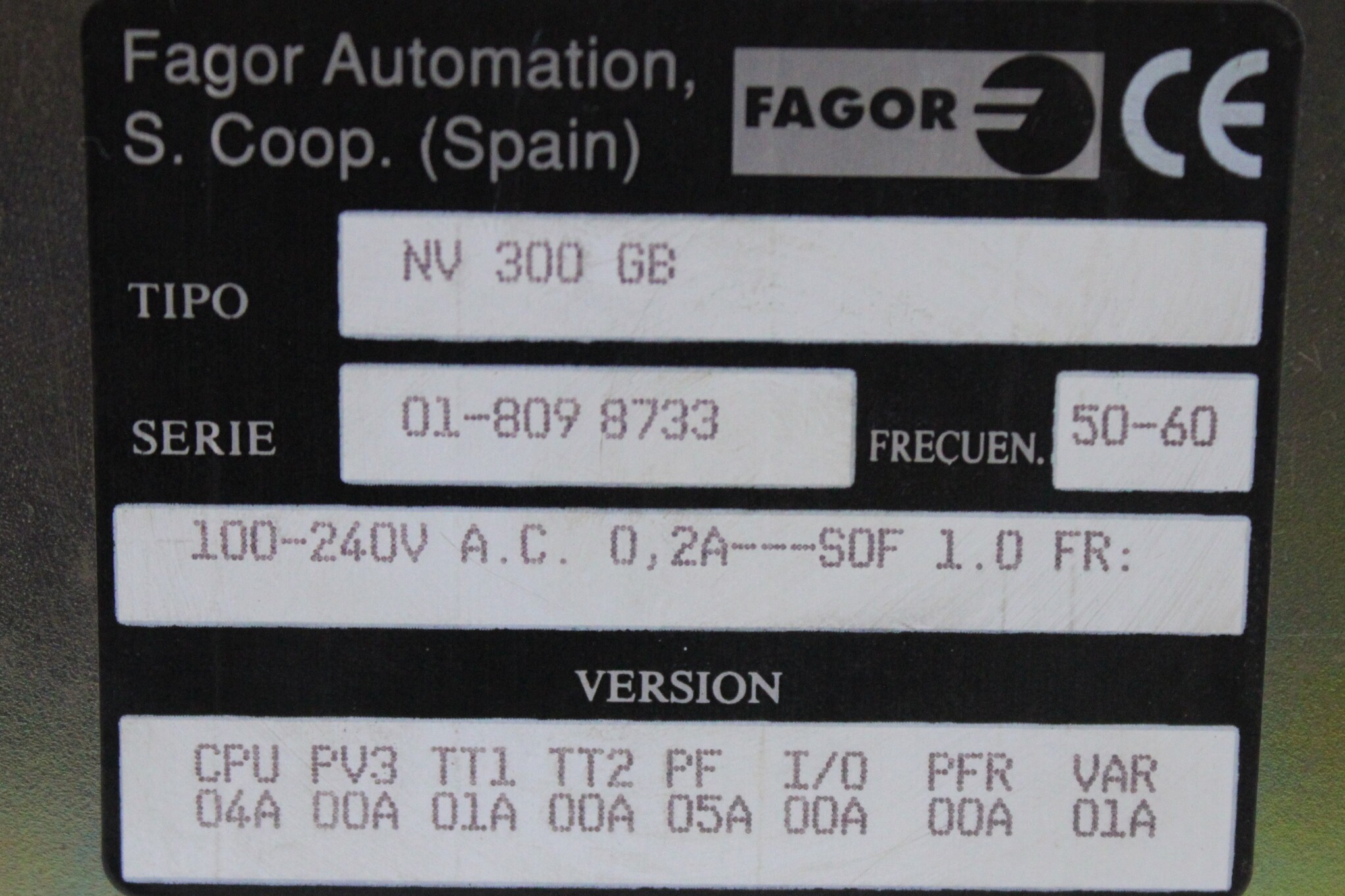 Digital Readout Fagor NV 300 GB - Vista Lateral | Fagor 01-809 8733 | NV 300 GB