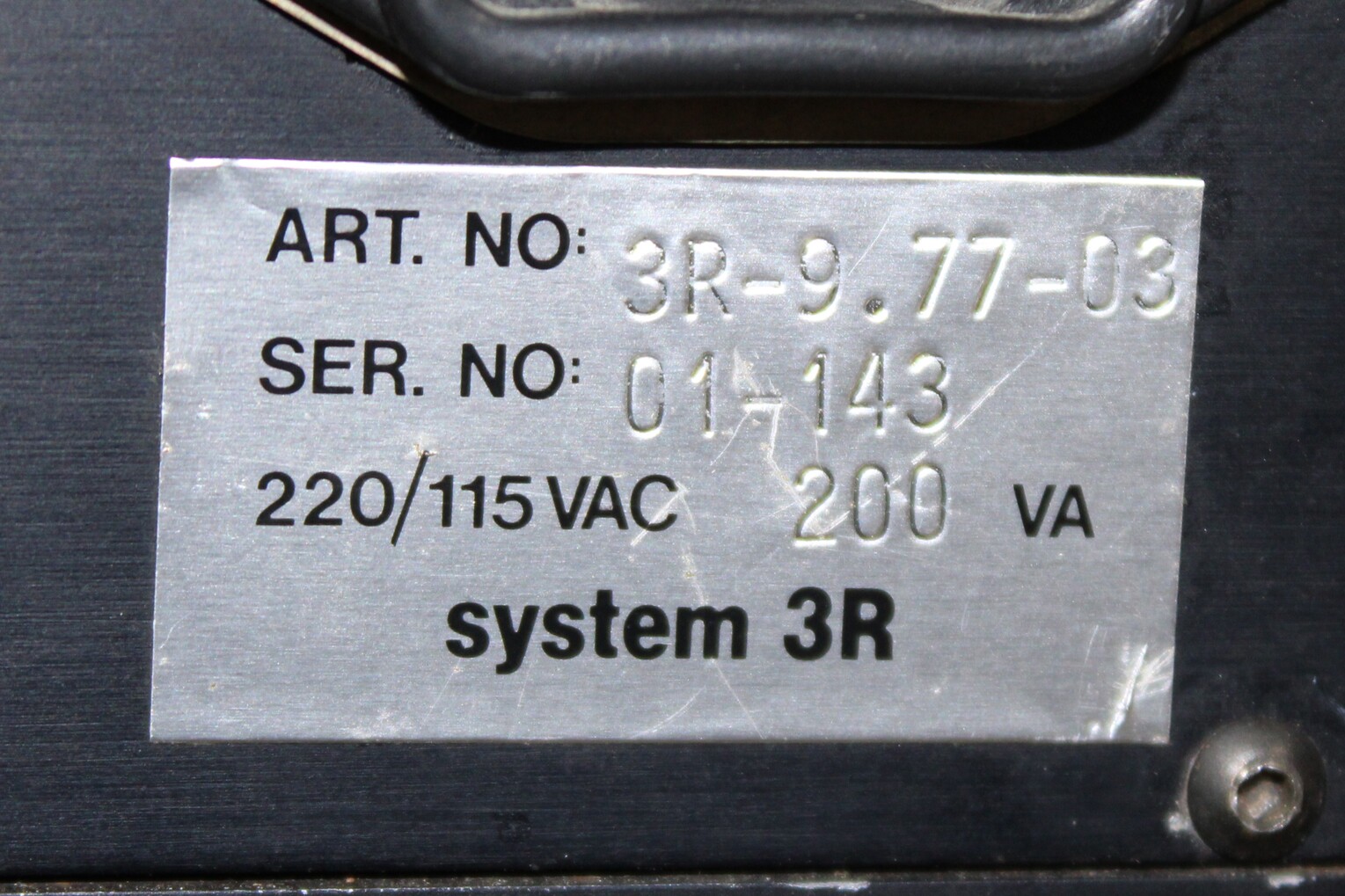 System 3R Control Unit (3R-9.77-03) - Vista Superior | System 3R 3R-9.77-03