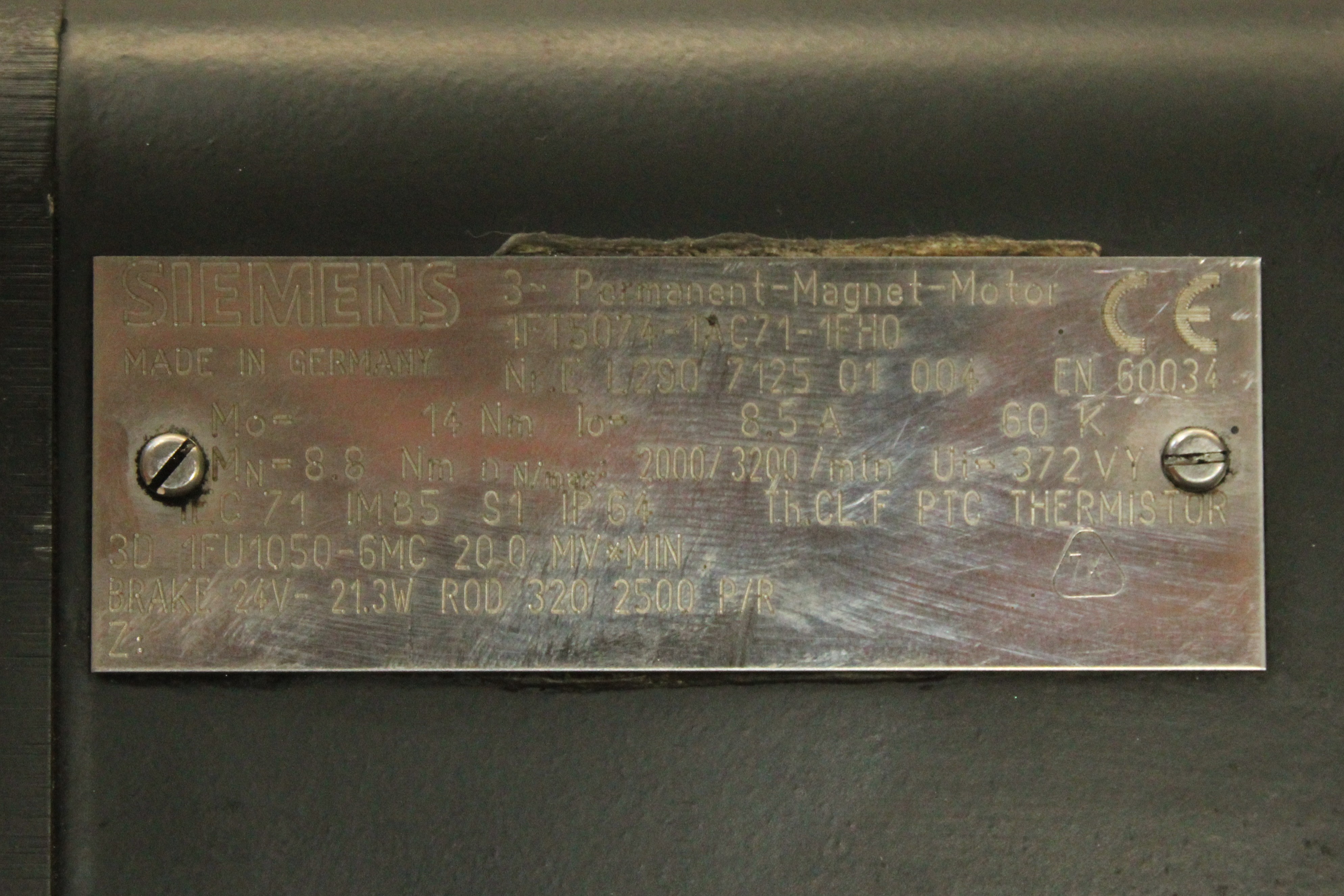 Siemens Brushless Servomotor (Serie 1FT5) - Vista Superior | Siemens 1FT5024-1AC71-1FH0