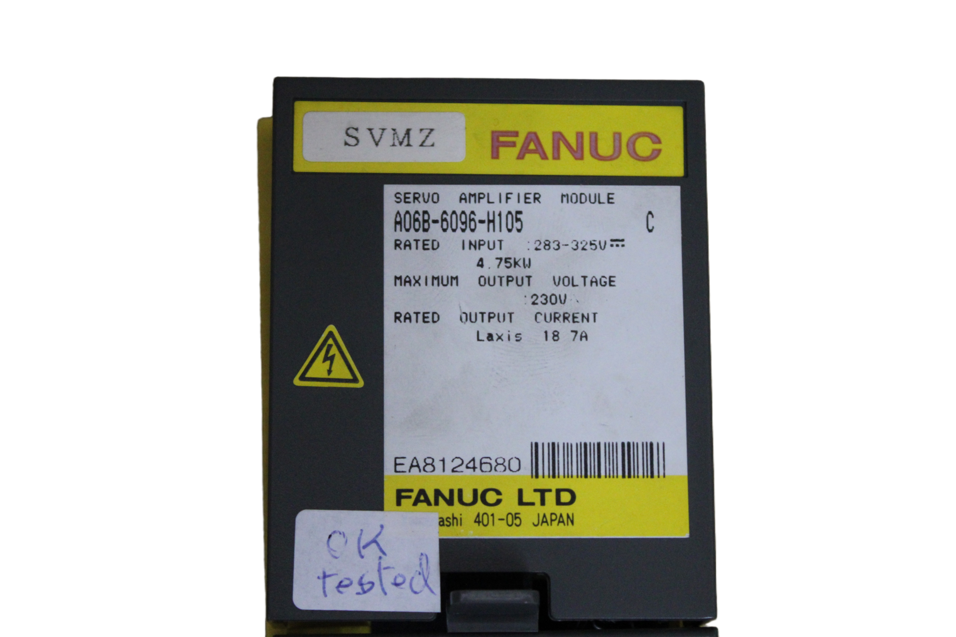 A06B-6096-H106 Servo Amplifier Module SVM 1-130 - Vista Traseira | Fanuc A06B-6096-H105