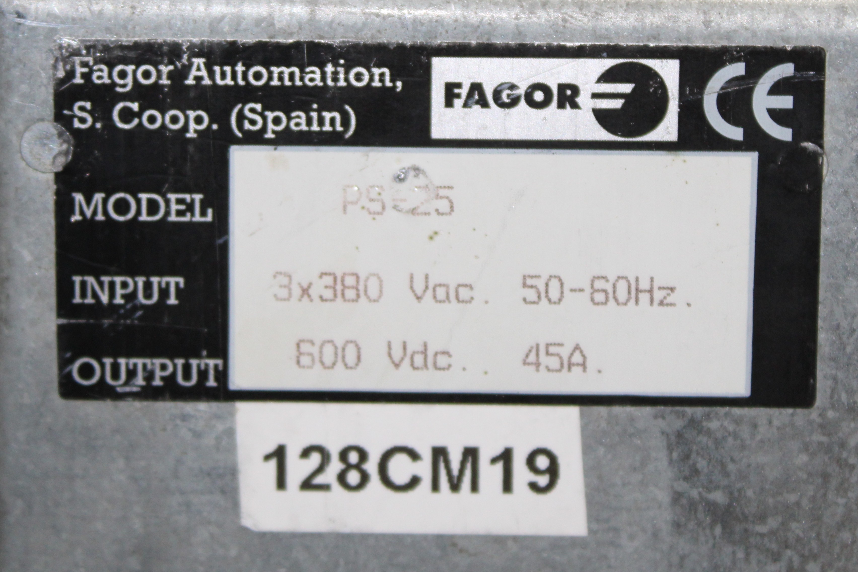 Fagor Automation PS-25 Power Supply - Vista Superior | Fagor PS-25 / 84070021