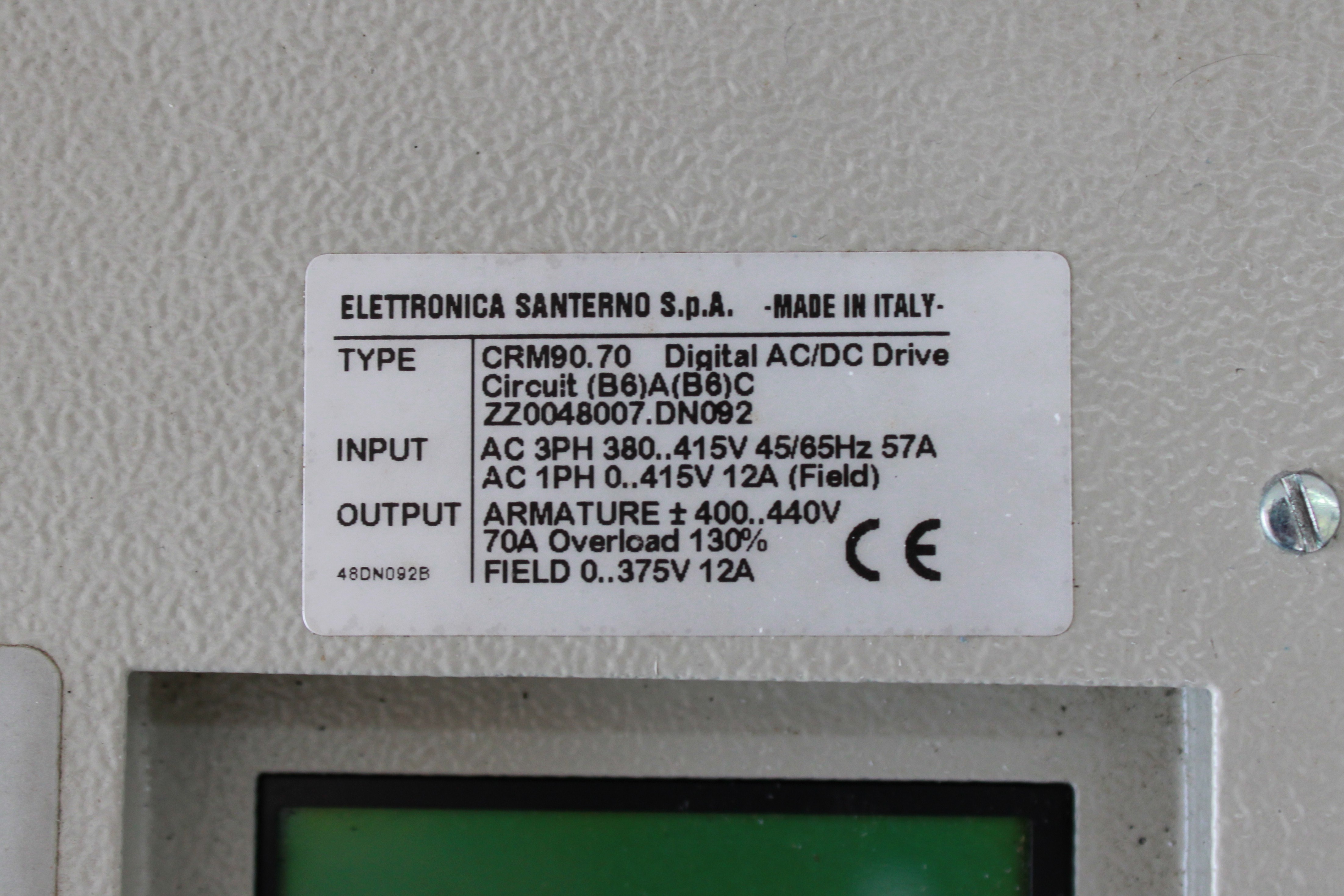 CRM90.70 Digital AC/DC Drive - Vista Lateral | Elettronica Santerno S.p.A. ZZ0048007.DN092