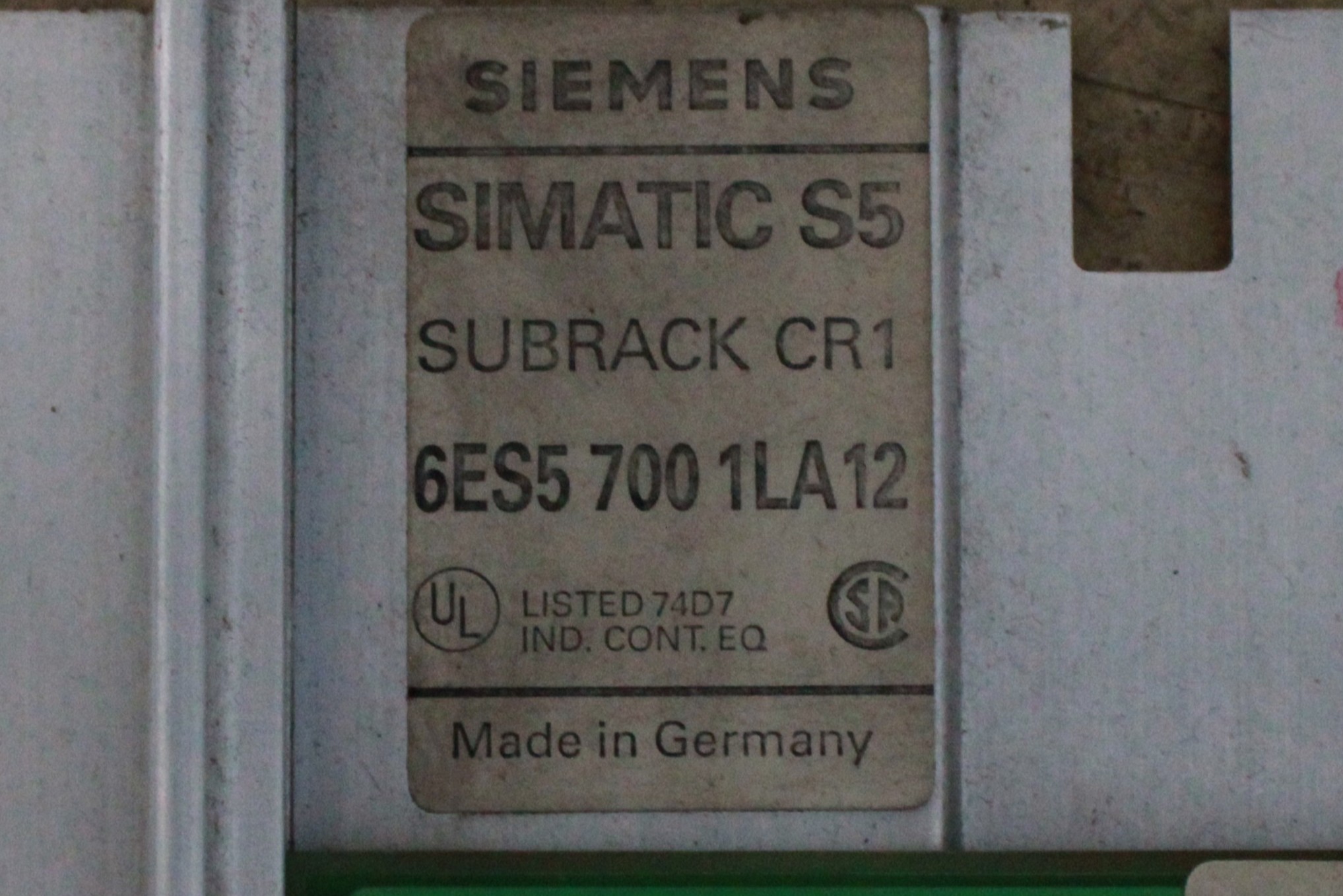 Siemens SIMATIC S5 Subrack CR1 - Vista Traseira | Siemens 6ES5 700-1LA12