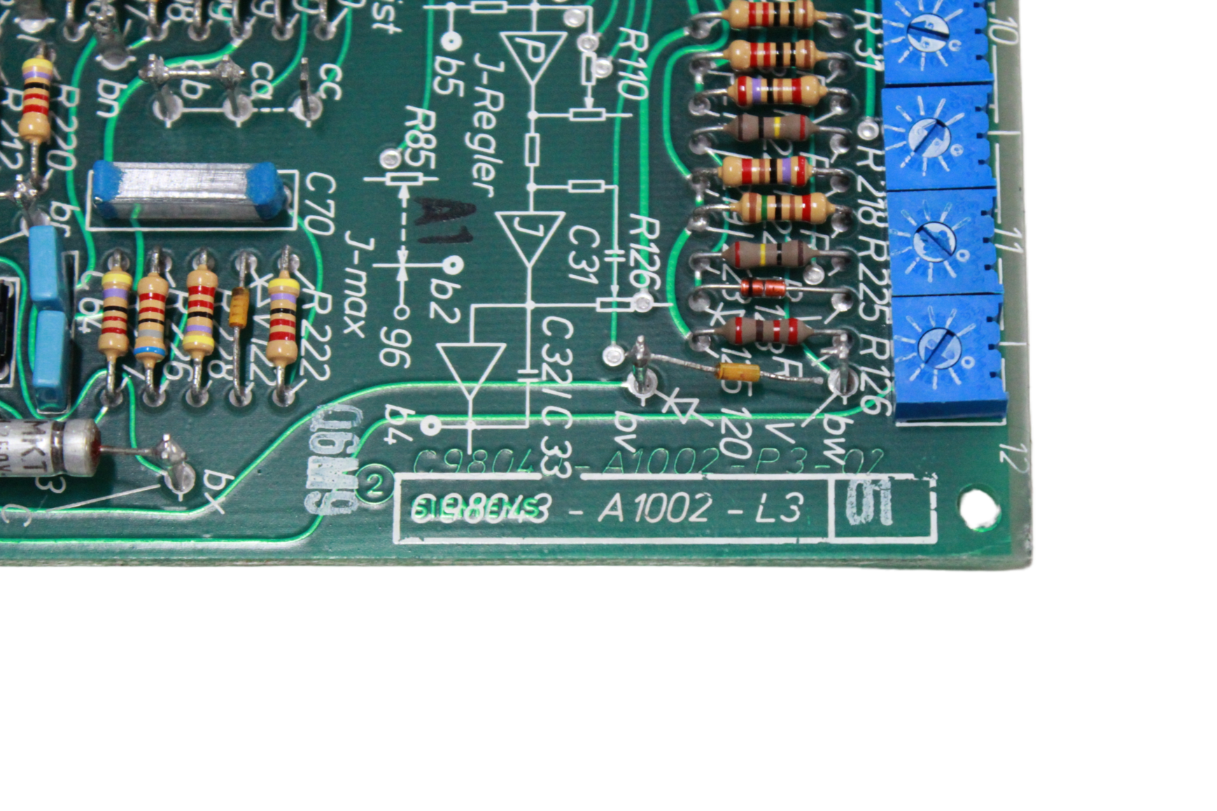 Servo Control Card Siemens C98040-A1002-P3-02 - Vista Superior | Siemens C98043-A1002-L3 01